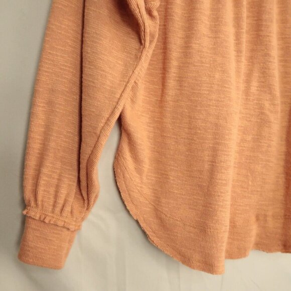 NWT Anthropologie Pilcro Diana Ruffled Raglan Long Sleeve Pullover Orange Sz XXS - Picture 7 of 14